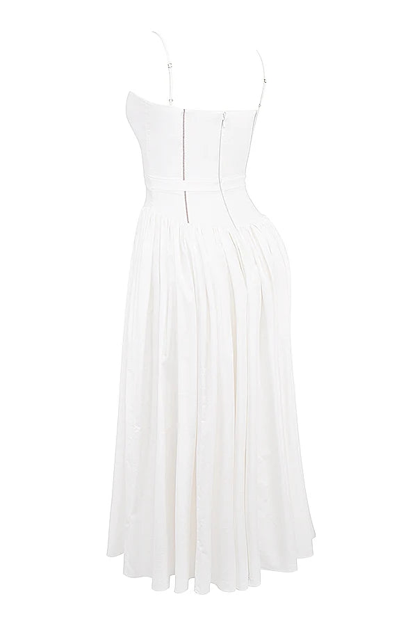 white cotton maxi sundress