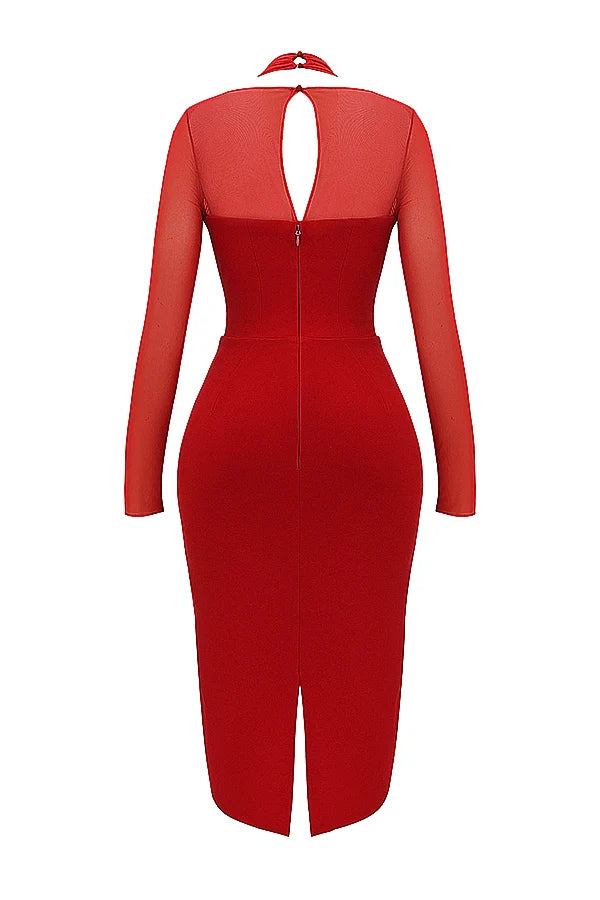 scarlet plunge midi dress