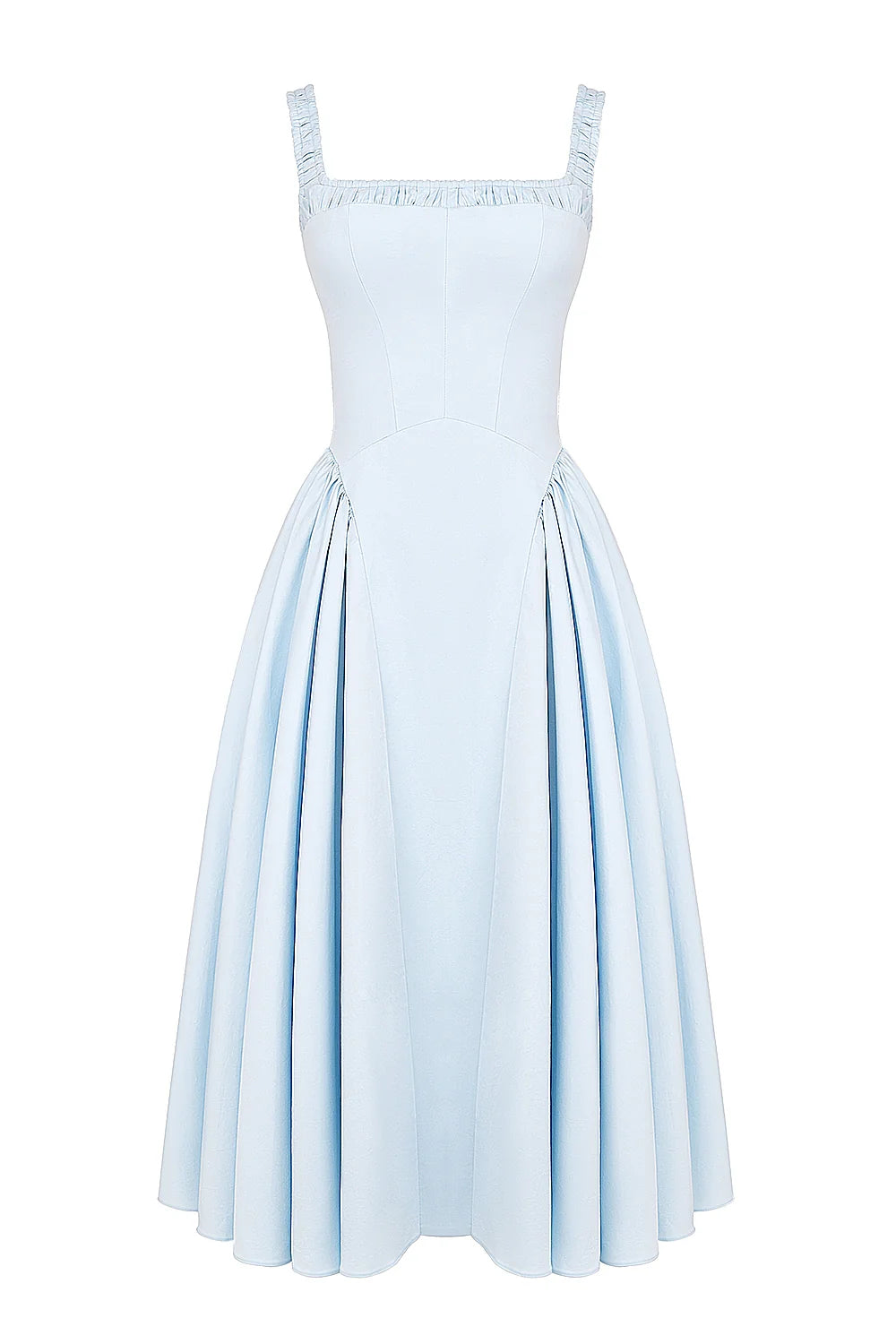 italian azure cotton midi sundress