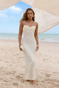 Counting The Seconds Lace Mesh Maxi Dress Yellow