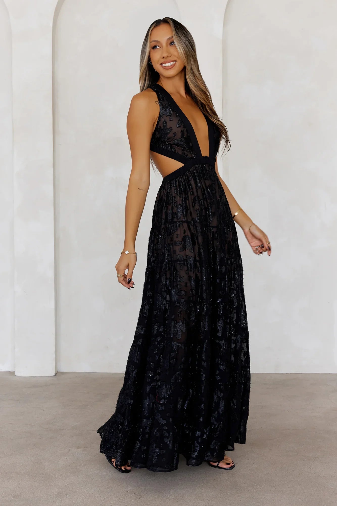 Crystal Cove Maxi Dress Black