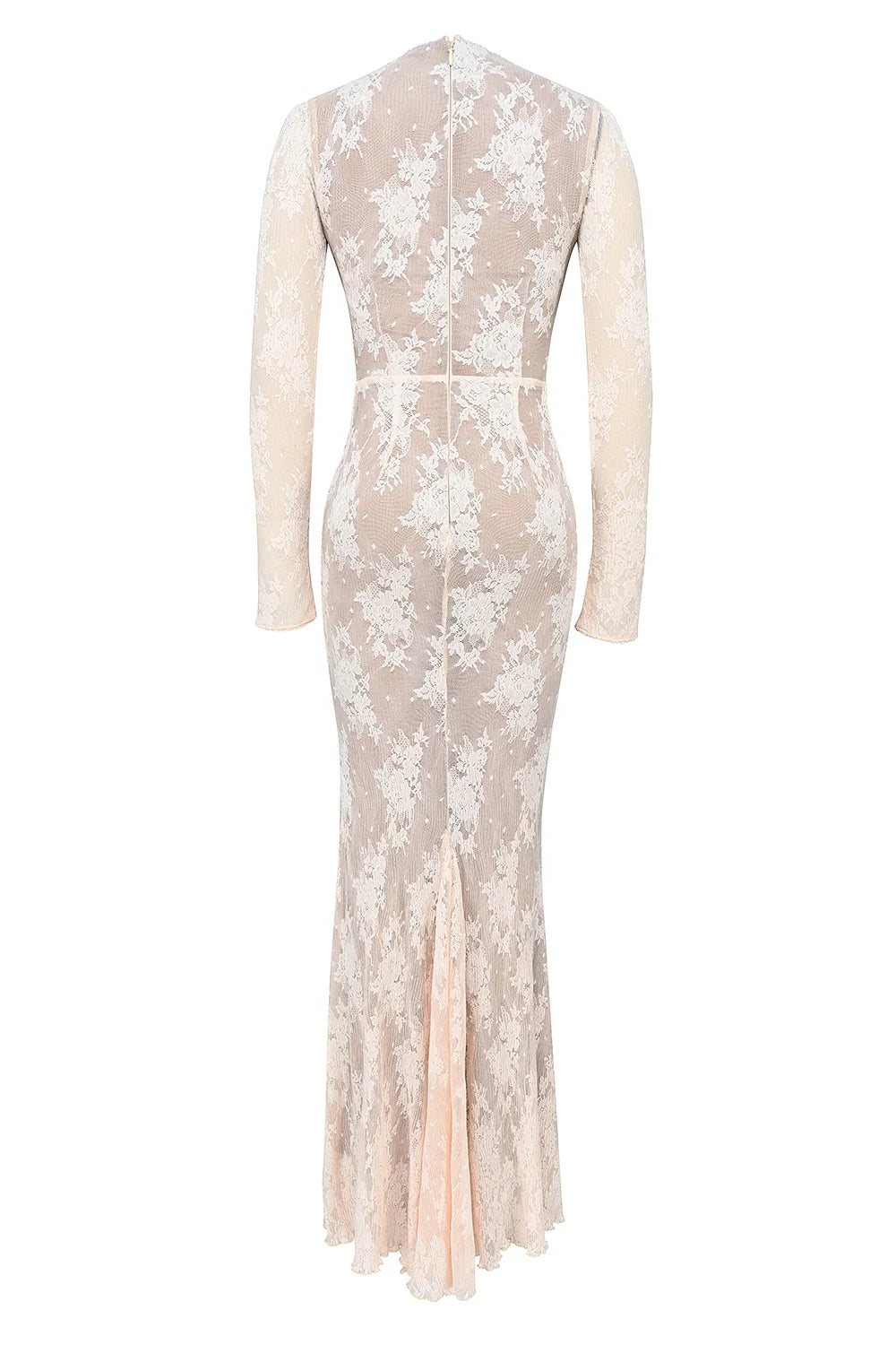 peach lace maxi dress