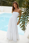 Bride To Be Strapless Maxi Dress White