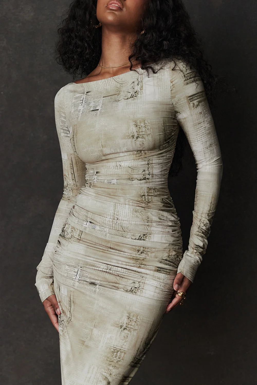 pale sage print maxi dress