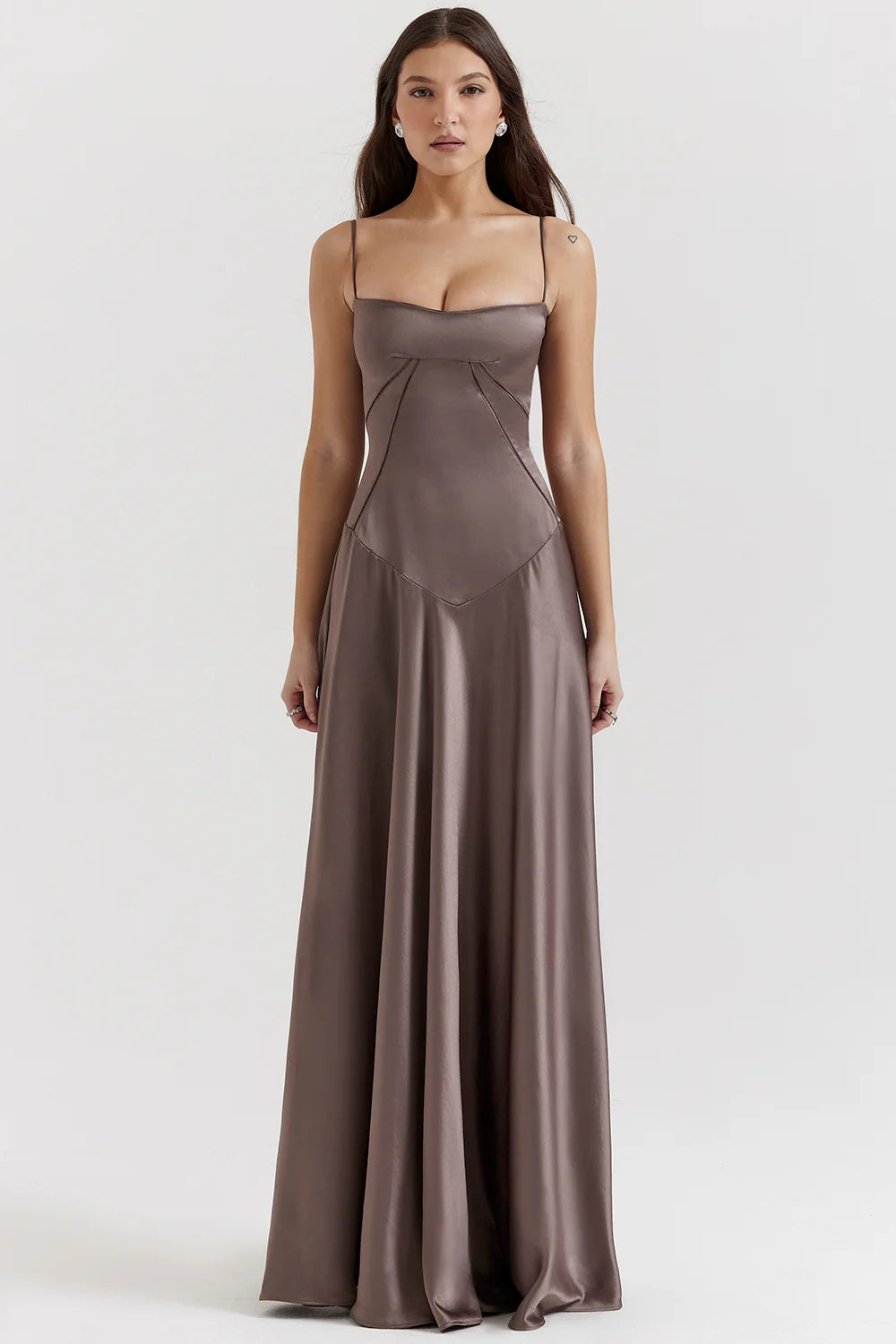 smoke lace up maxi dress