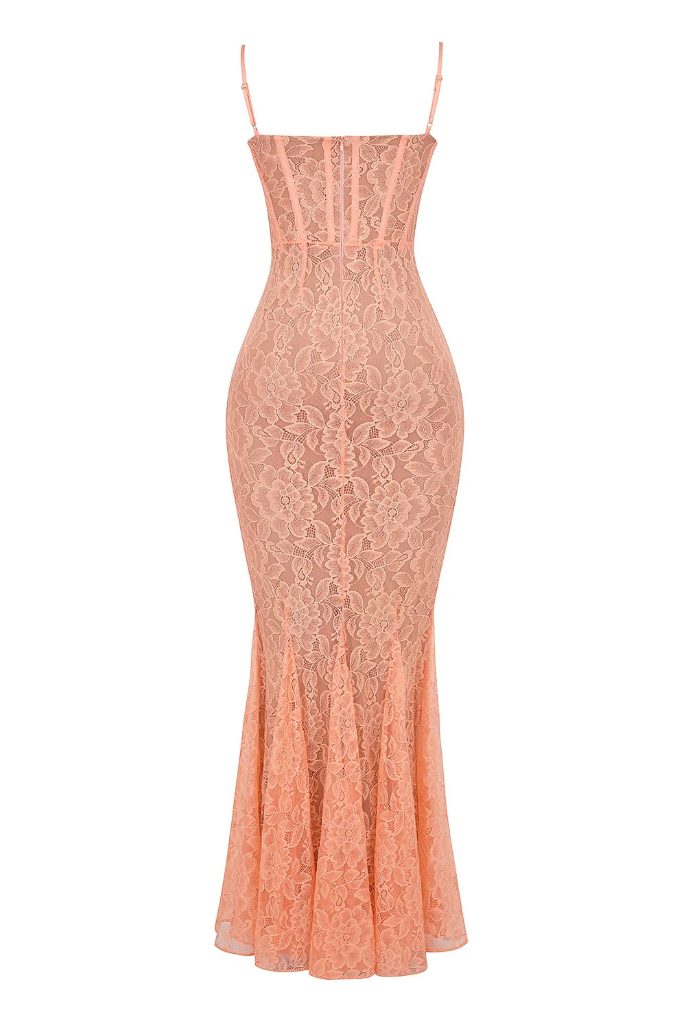 sorbet lace godet maxi dress