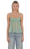 Lysette Babydoll Top in Green