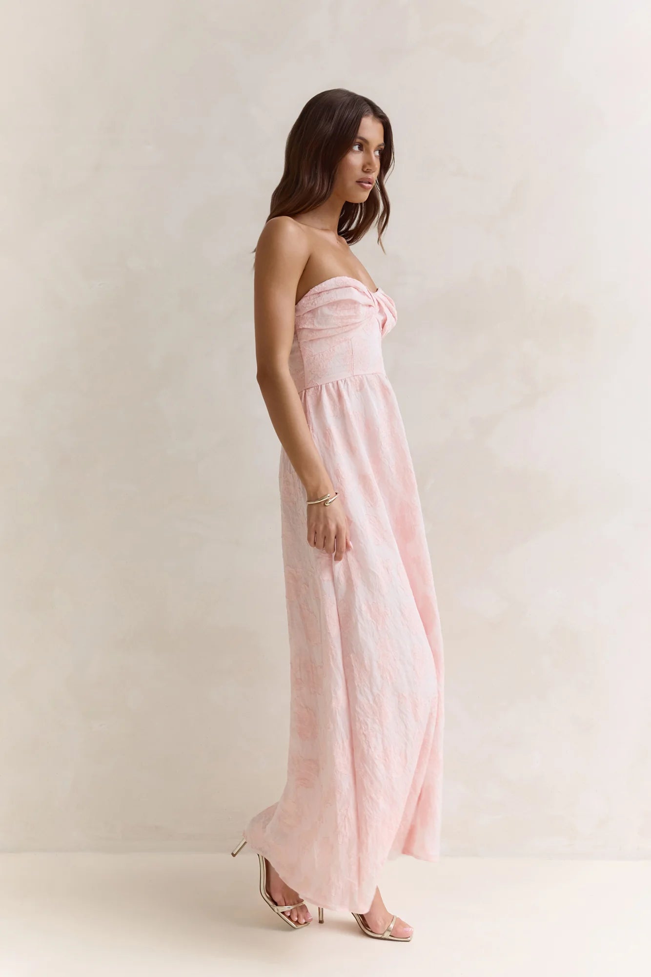 Wishes Deep Within Strapless Maxi Dress Pink