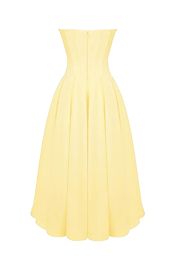 sunshine strapless tulle midi dress