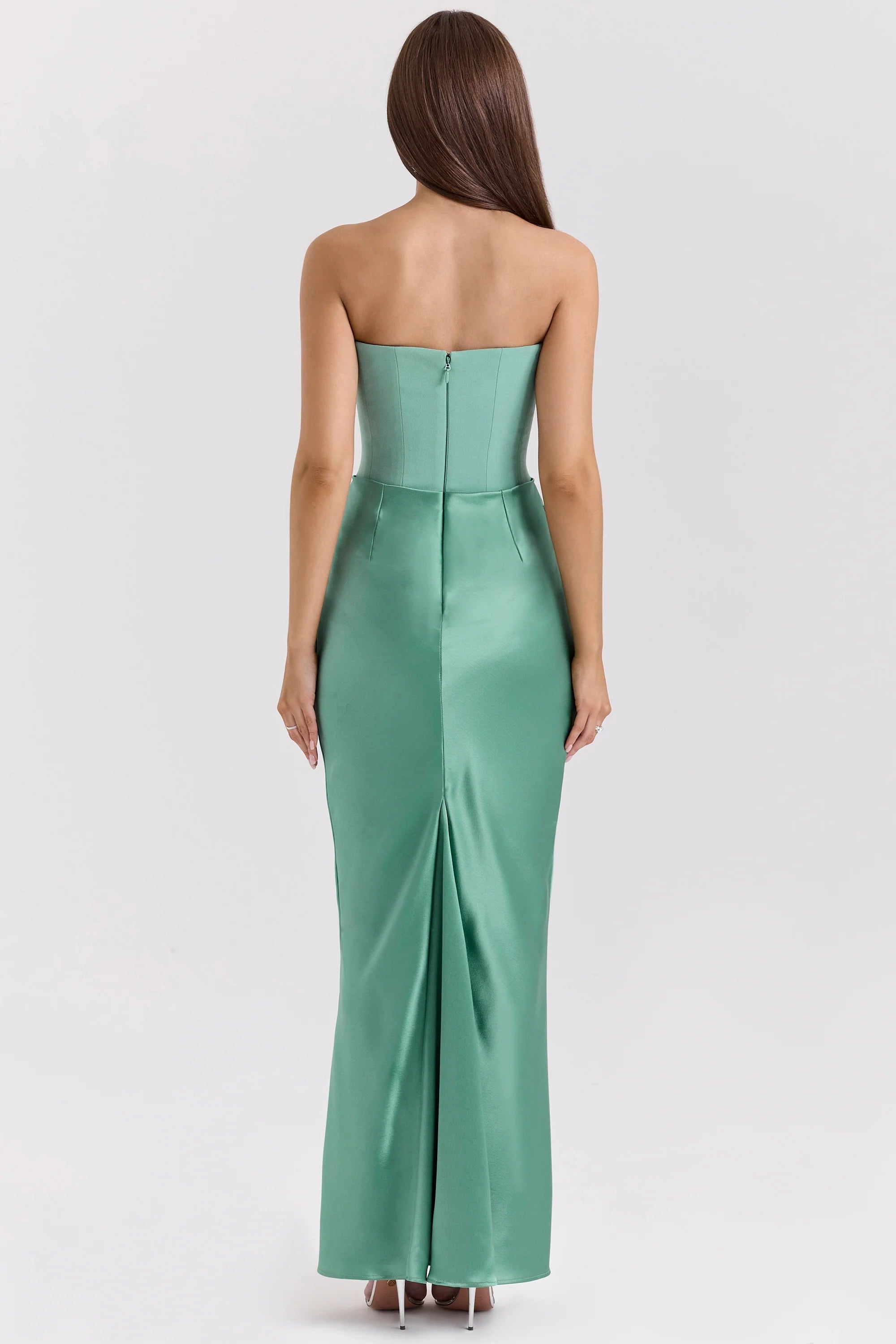 jade strapless corset maxi dress