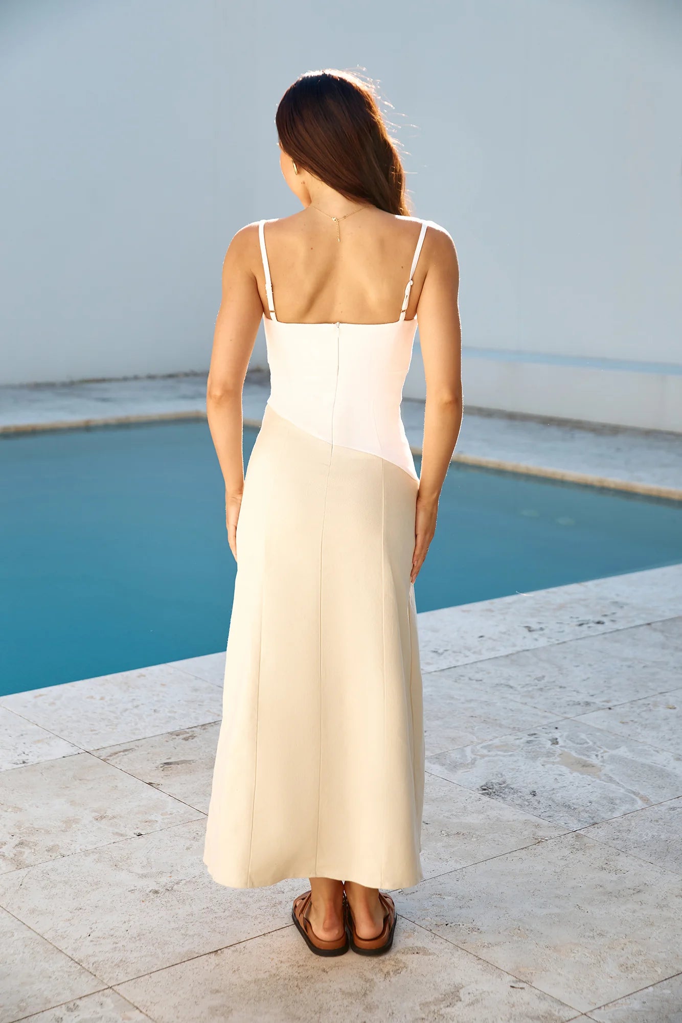 Brunch Date Midi Dress Beige