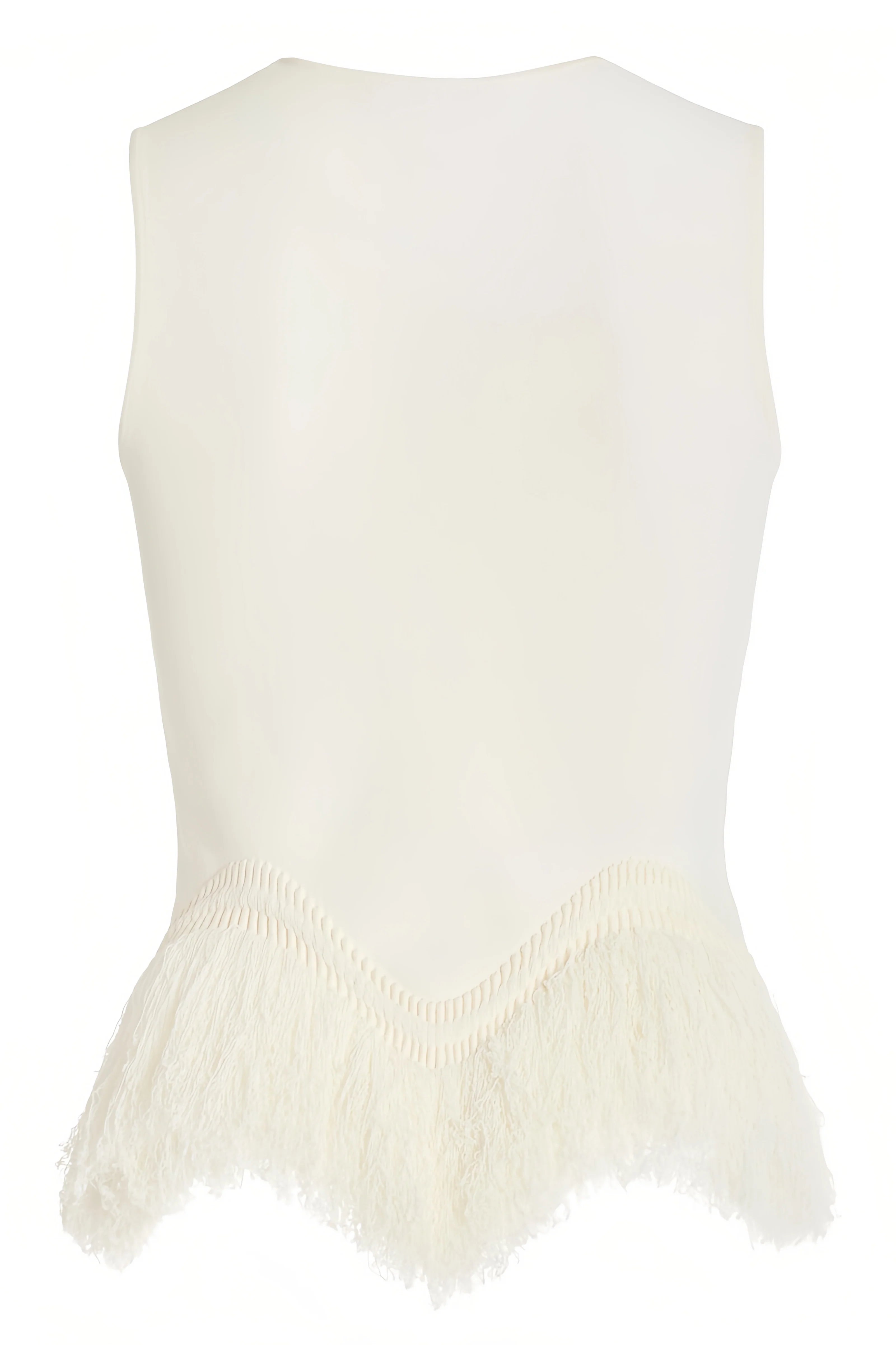 Jora White Fringe Maxi Dress Two Piece Set