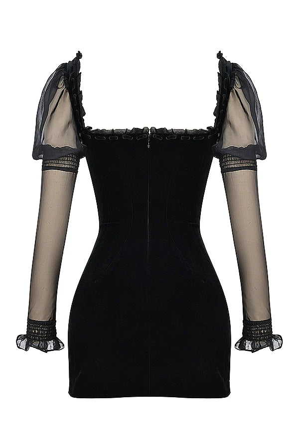black velvet mini dress