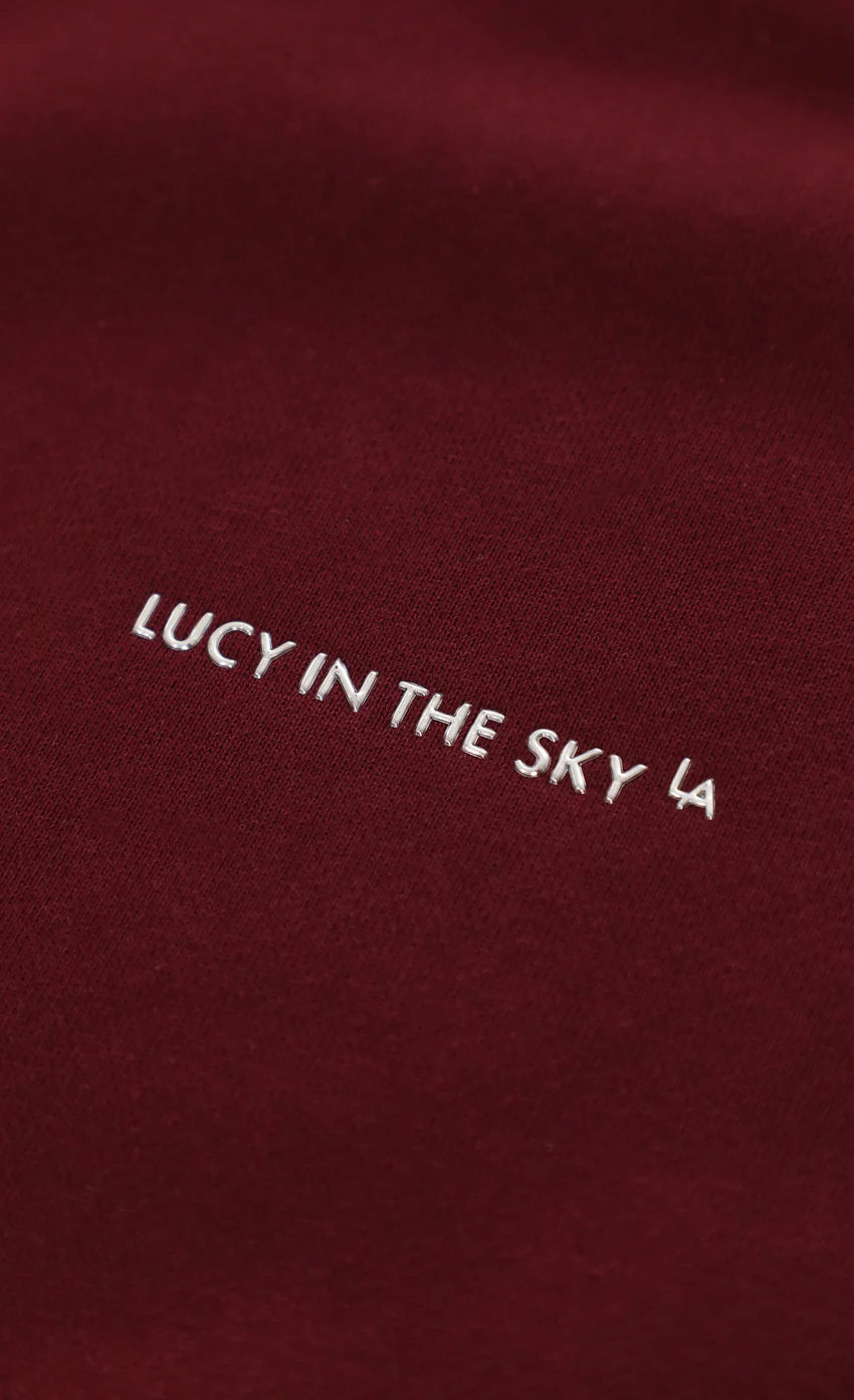 Oversize Zip-Up Hoodie in Burgundy