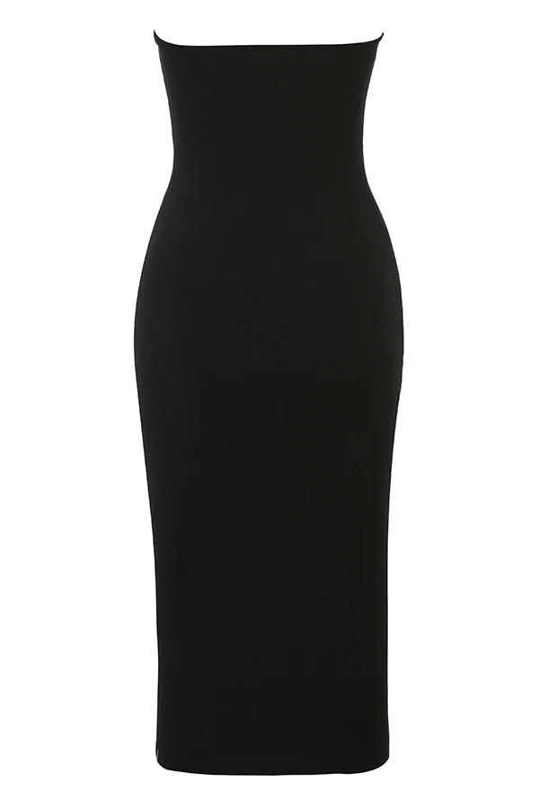 black strapless midi dress - sale