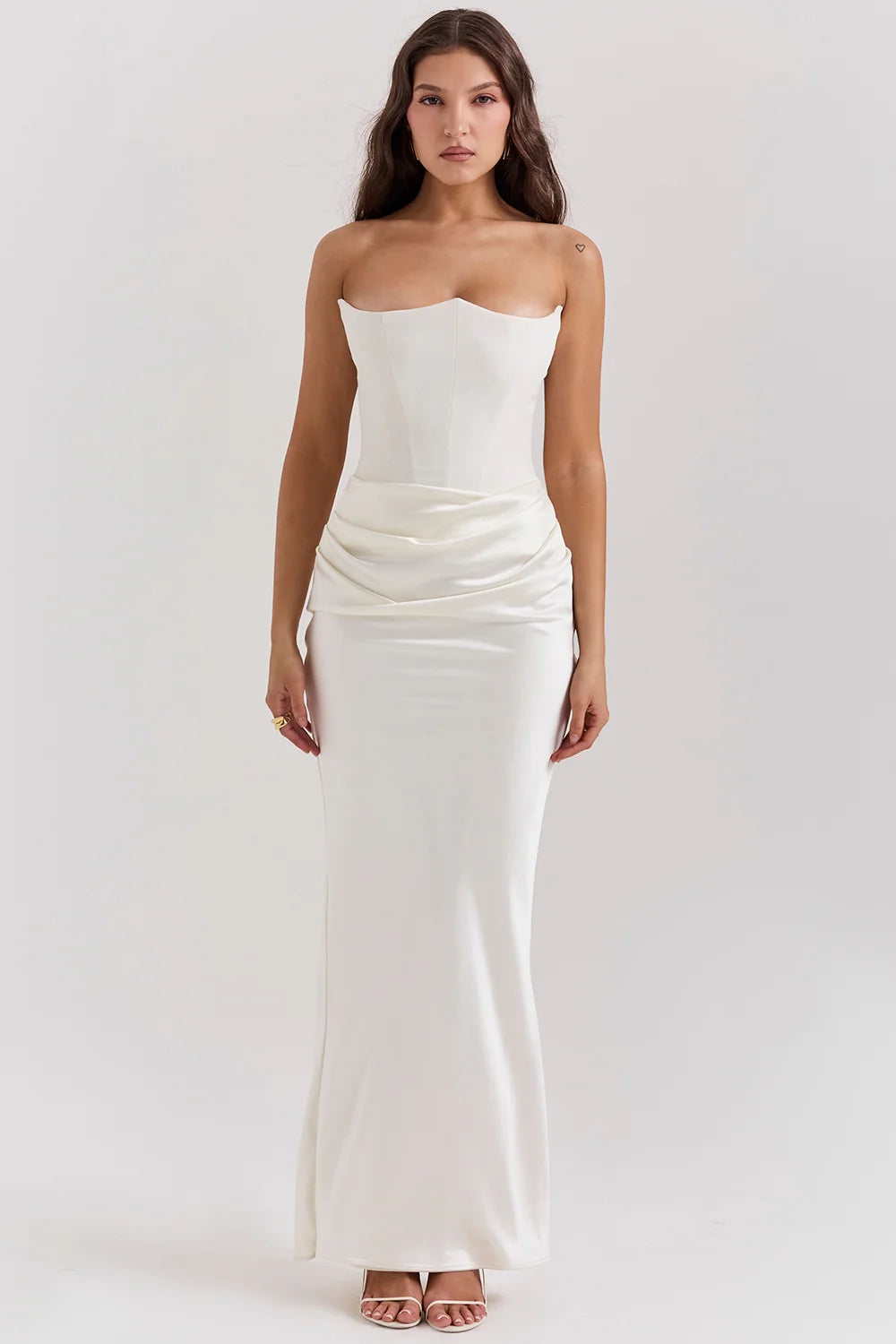 ivory strapless corset dress