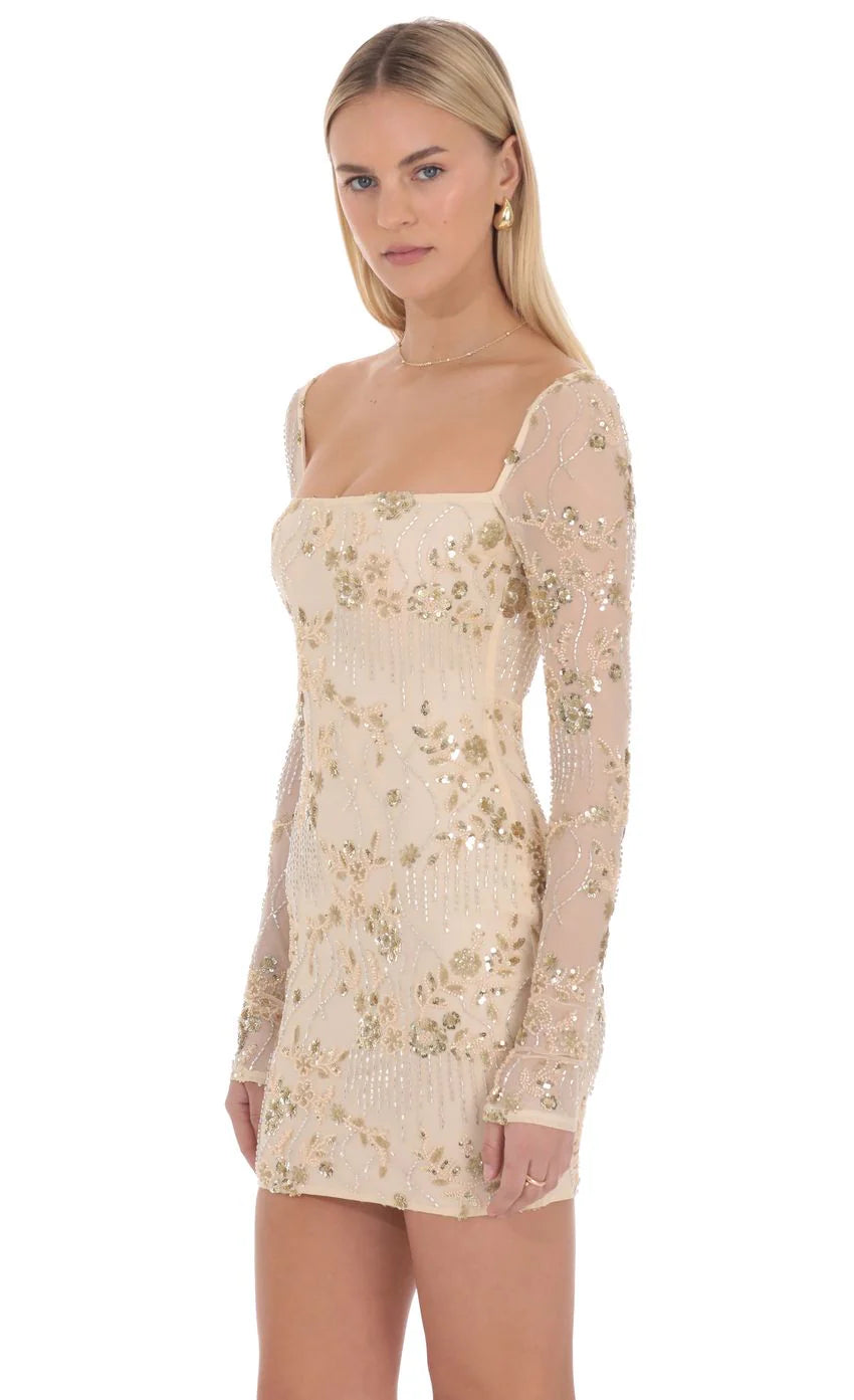 Elsinara Beaded Mini Dress