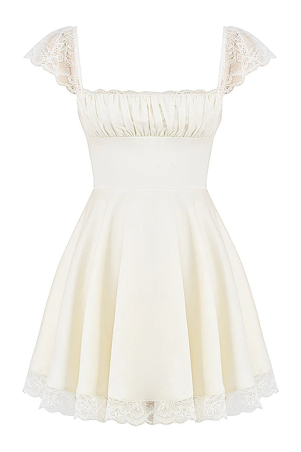 ivory a-line mini dress