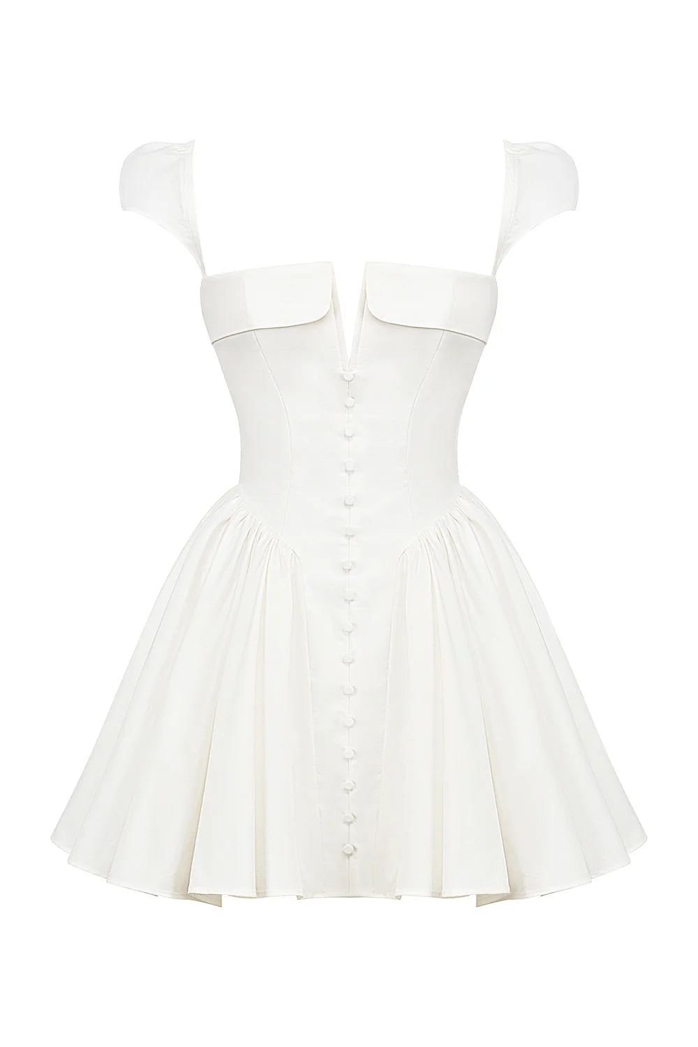 white cotton corset mini dress