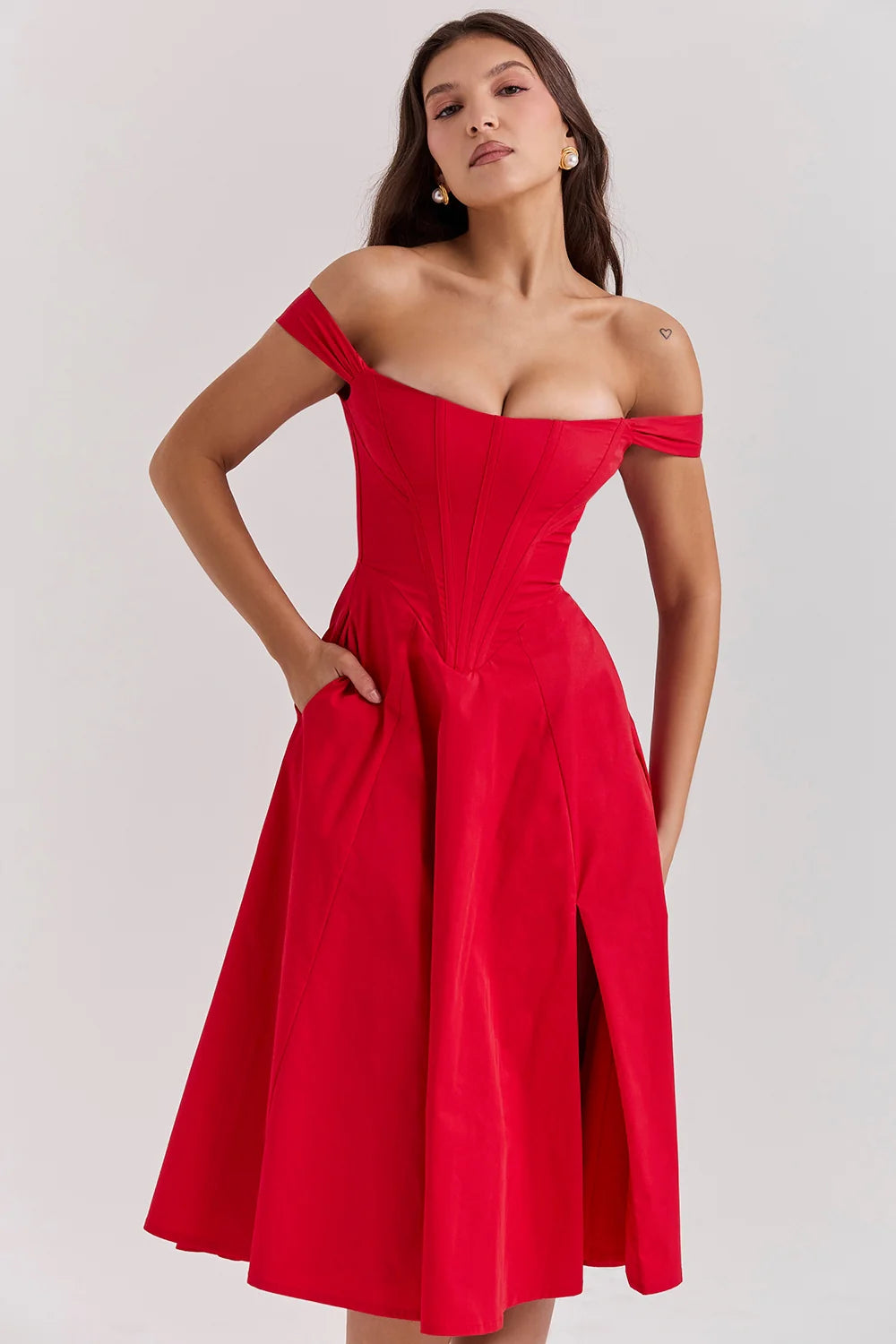 scarlet midi sundress