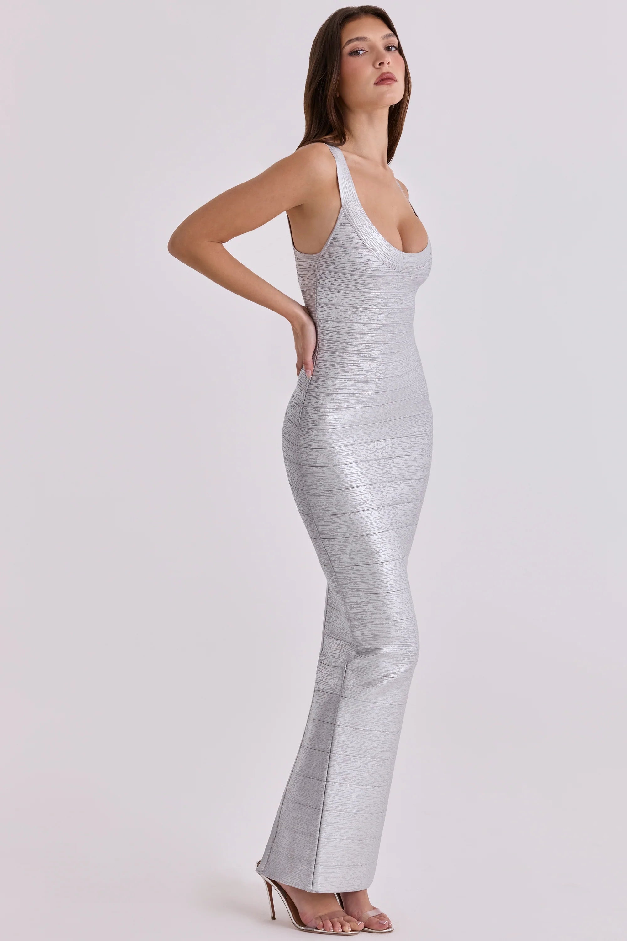 silver bandage maxi dress - limited edition