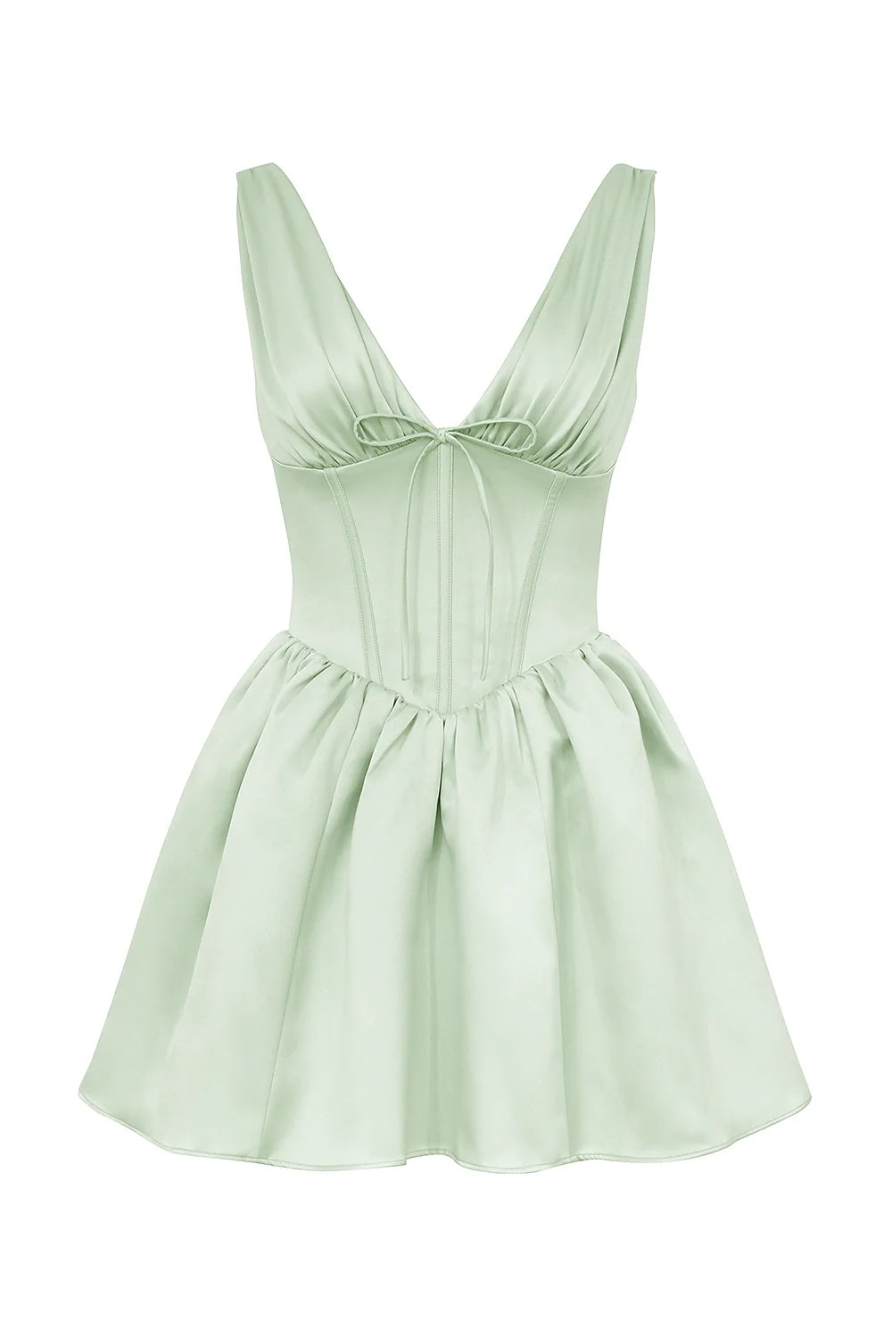 pistachio satin mini dress - sale