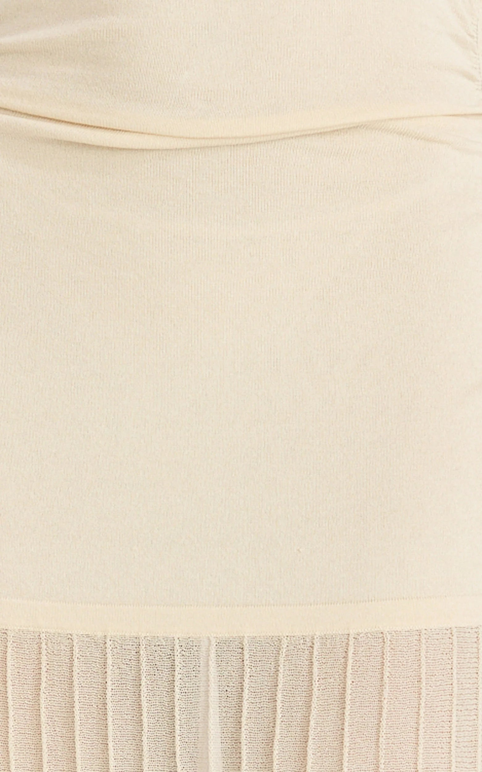 Roxy Maxi Dress - One Shoulder Pleated Skirt Knitted Dress in Cream