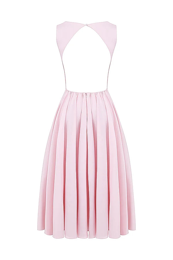 ballerina pink twill midi sundress