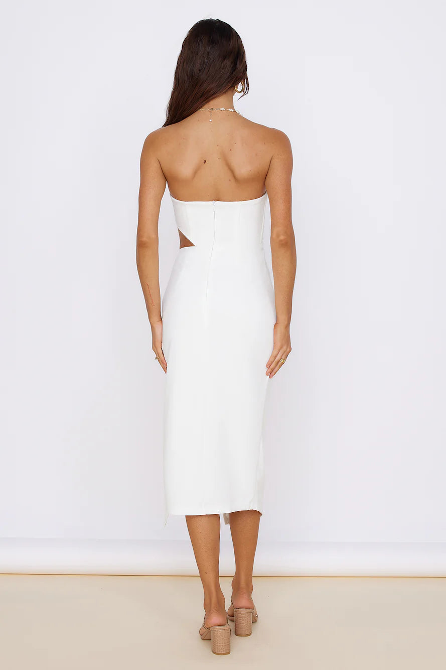 HELLO MOLLY Love At First Sight Midi Dress White