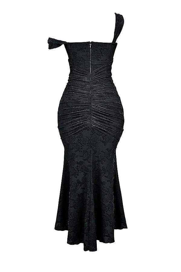 black floral maxi dress