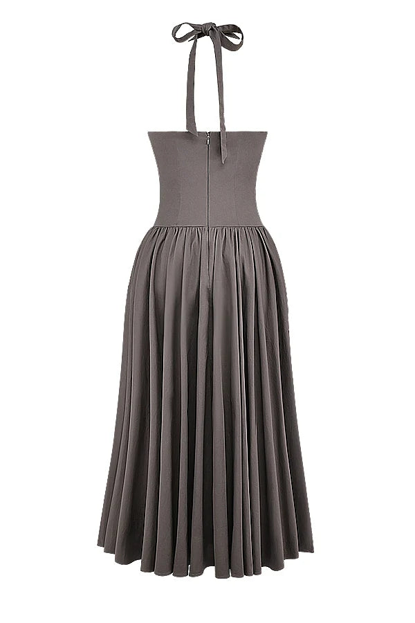 smoke halter midi dress