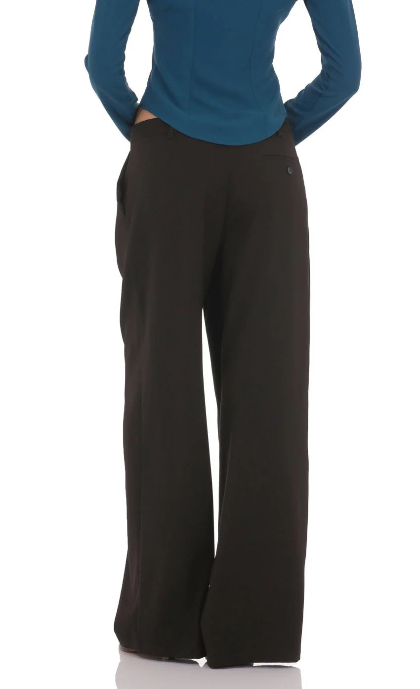 Wide Leg Trousers in Black