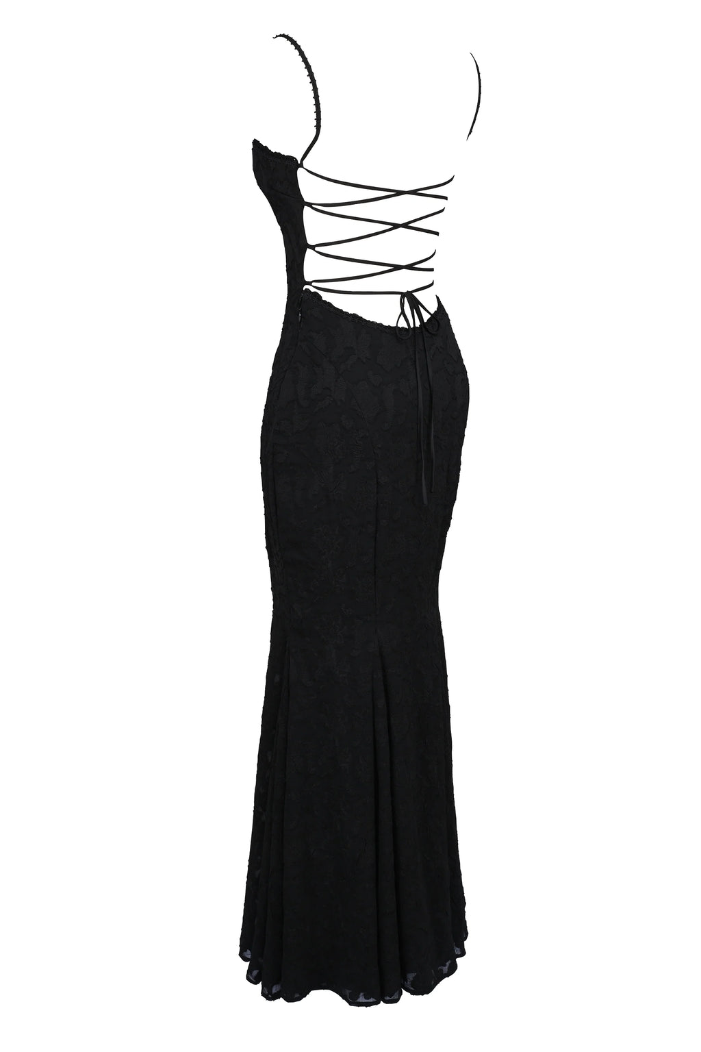 black lace maxi dress