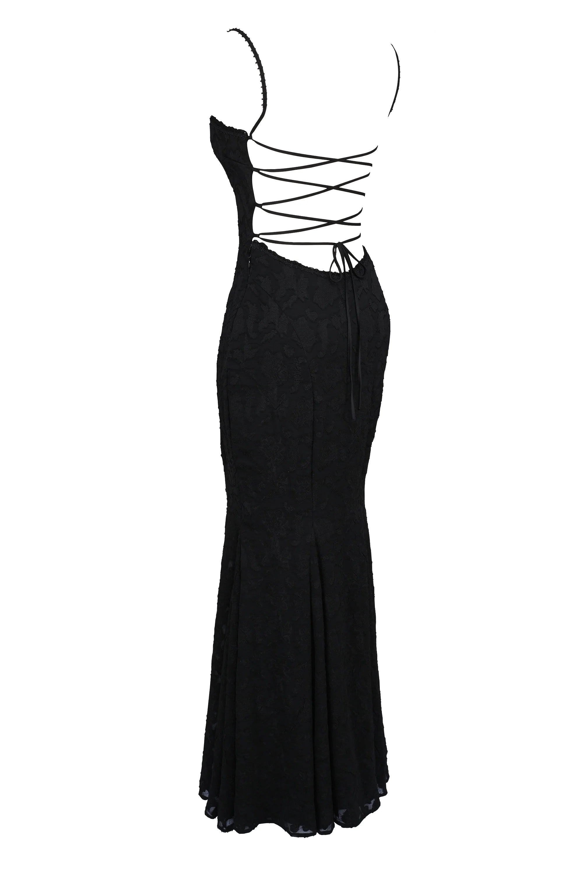 black lace maxi dress