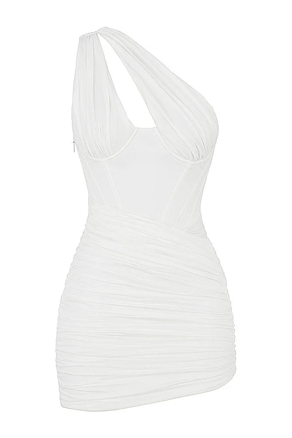 white cut out mini dress