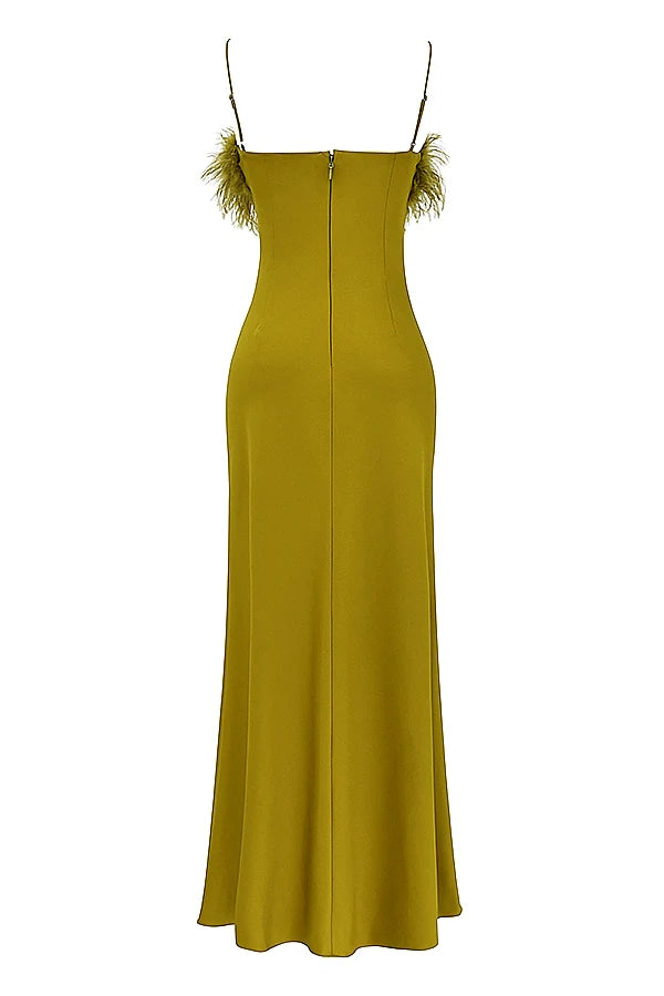 chartreuse maxi dress