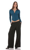 Wide Leg Trousers in Black