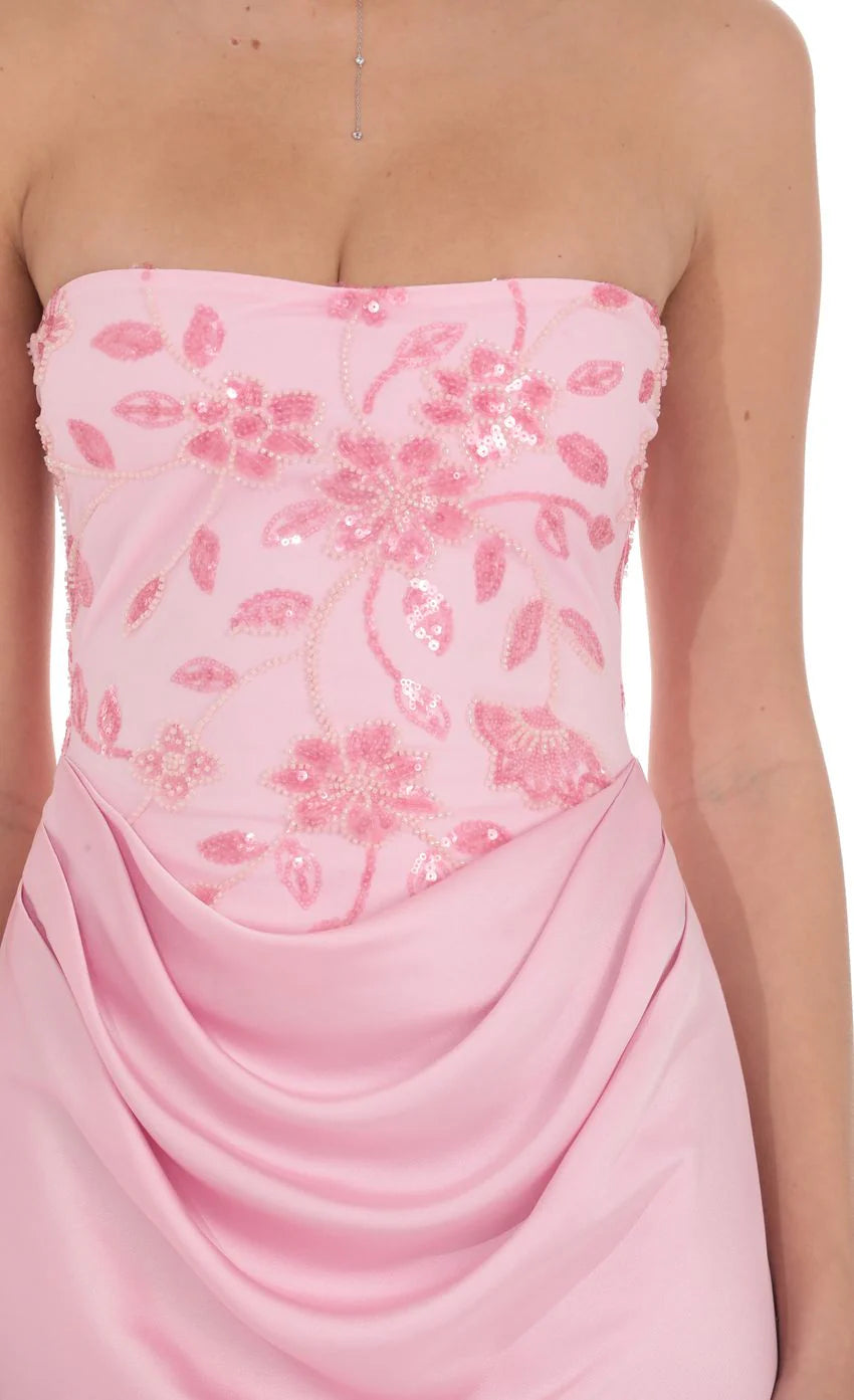 Elodie Embellished Strapless Maxi Dress