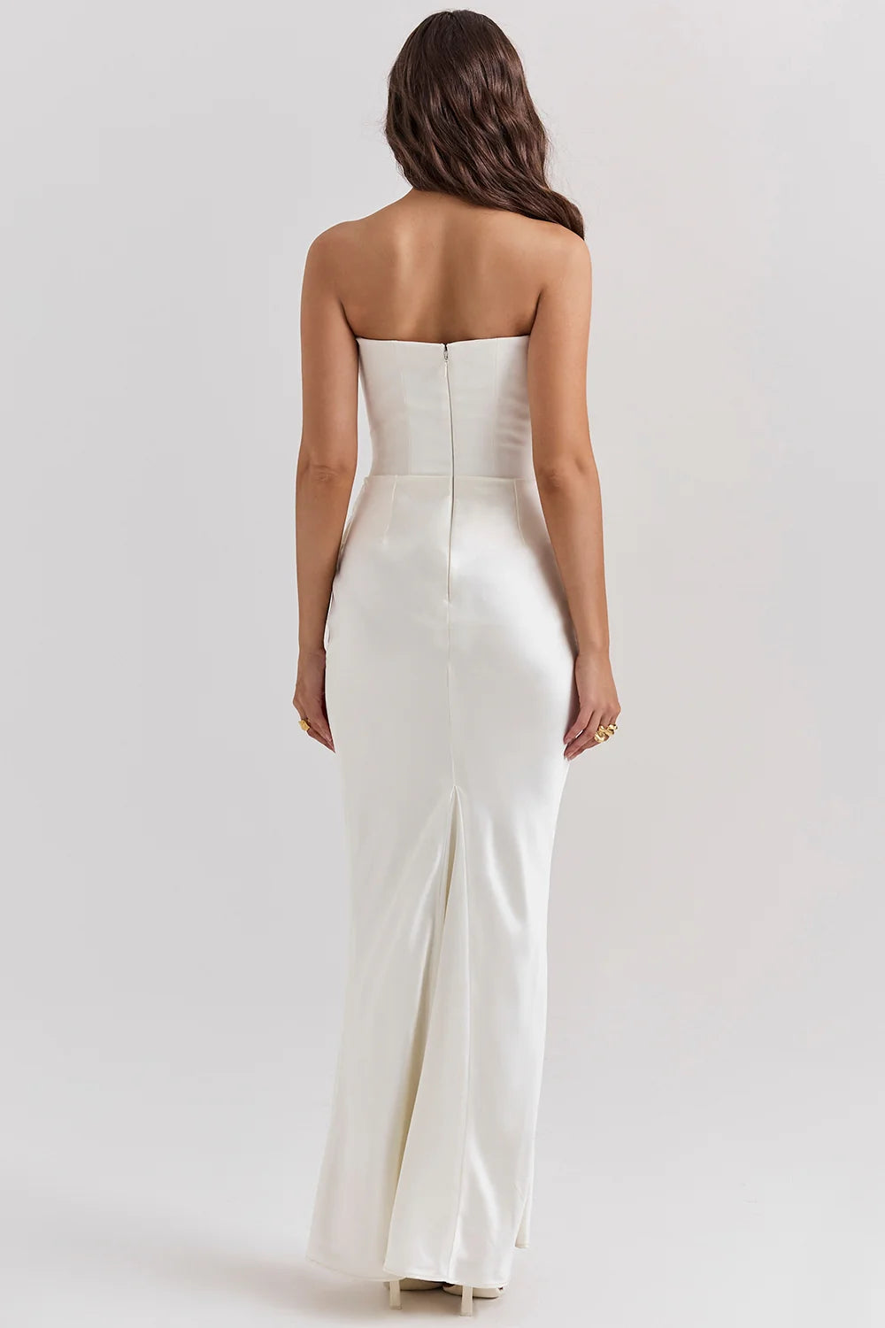 ivory strapless corset dress