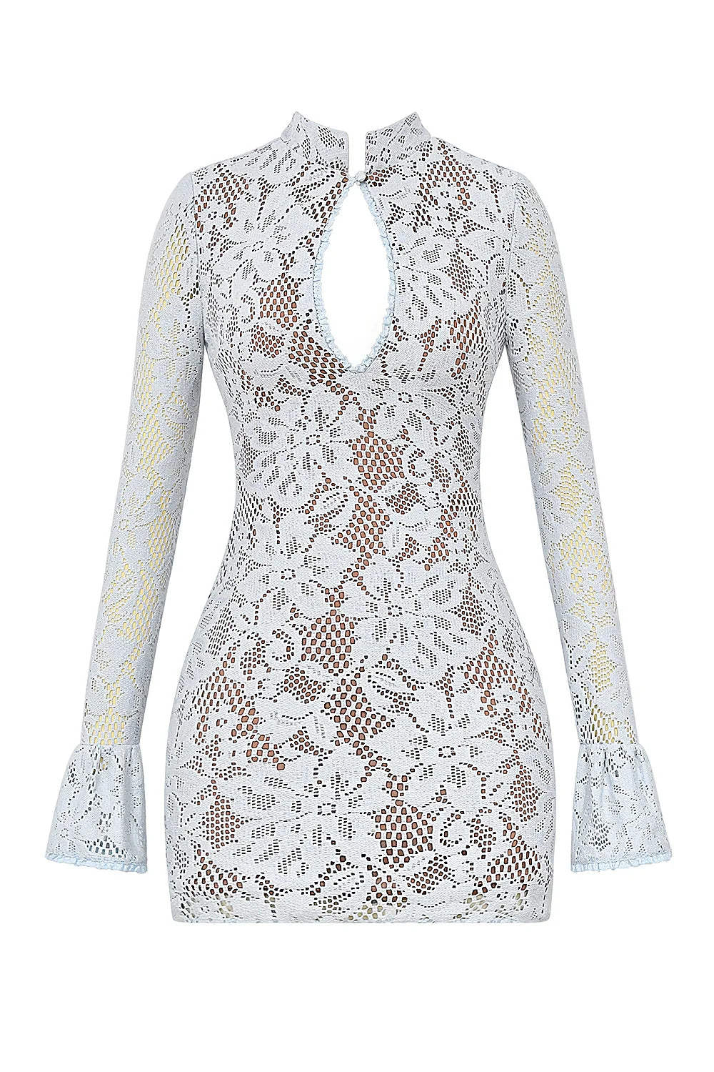 bluebell keyhole lace mini dress
