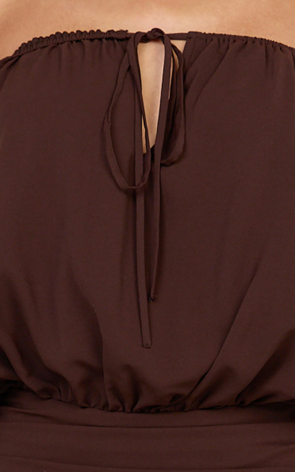 Sailor Mini Dress - Off Shoulder Ruffle Skirt Dress in Chocolate