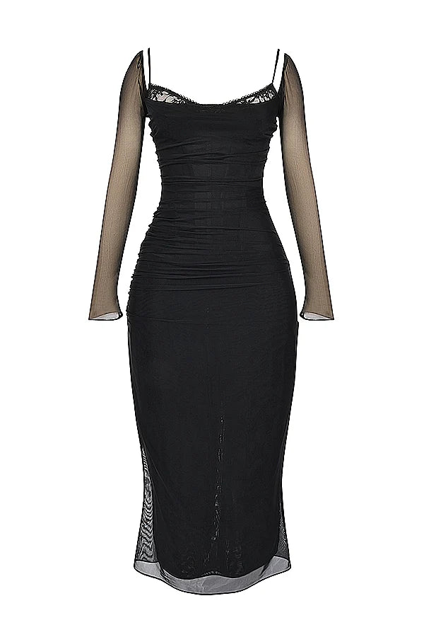 black maxi dress