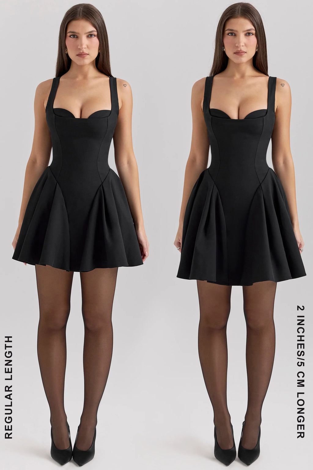 black twill mini dress
