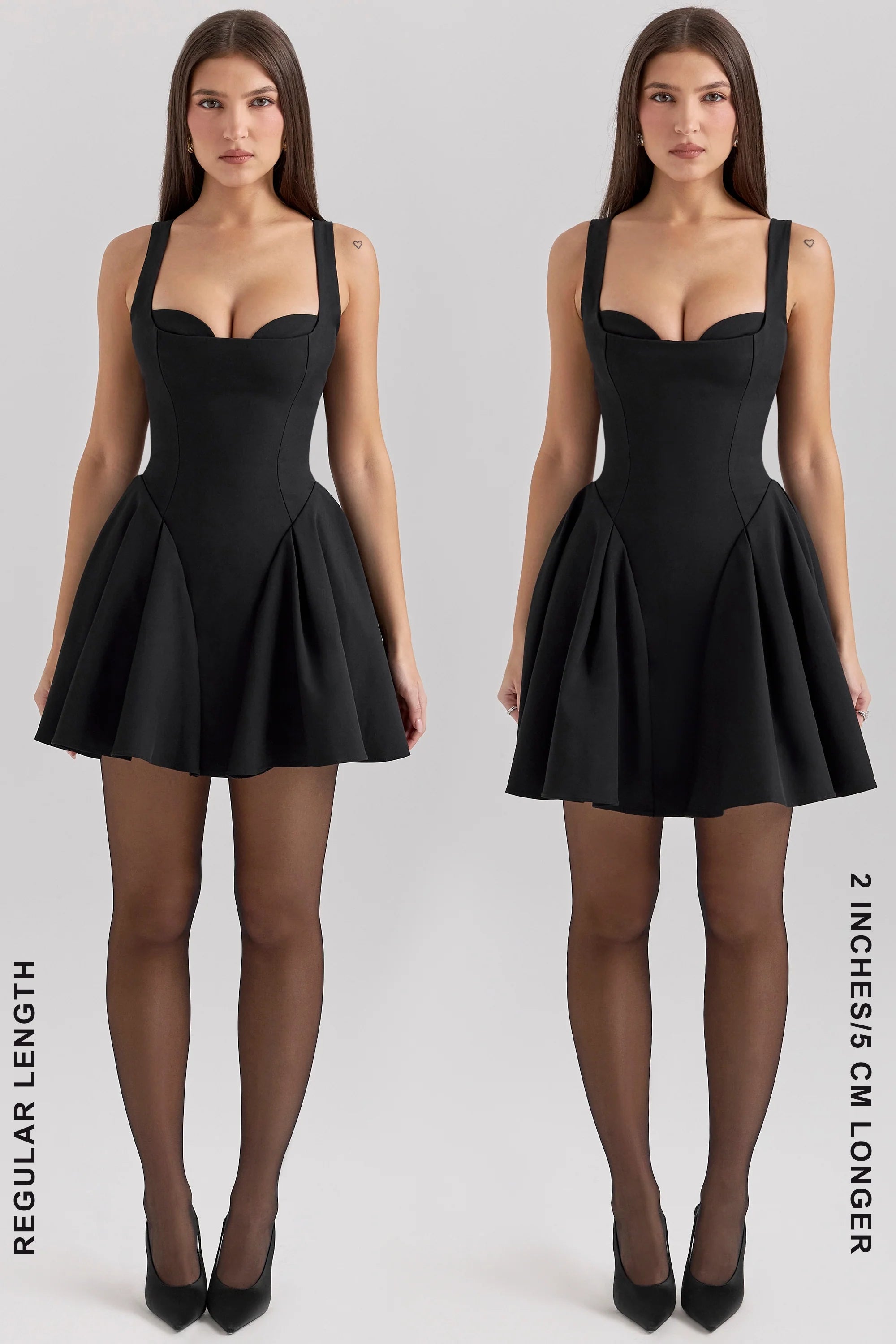 black twill mini dress