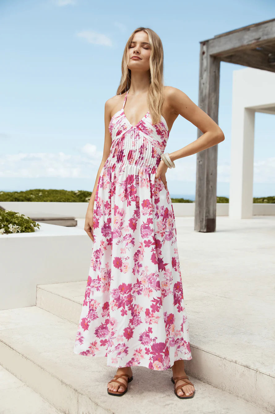 Cross My Heart Halter Maxi Dress Pink