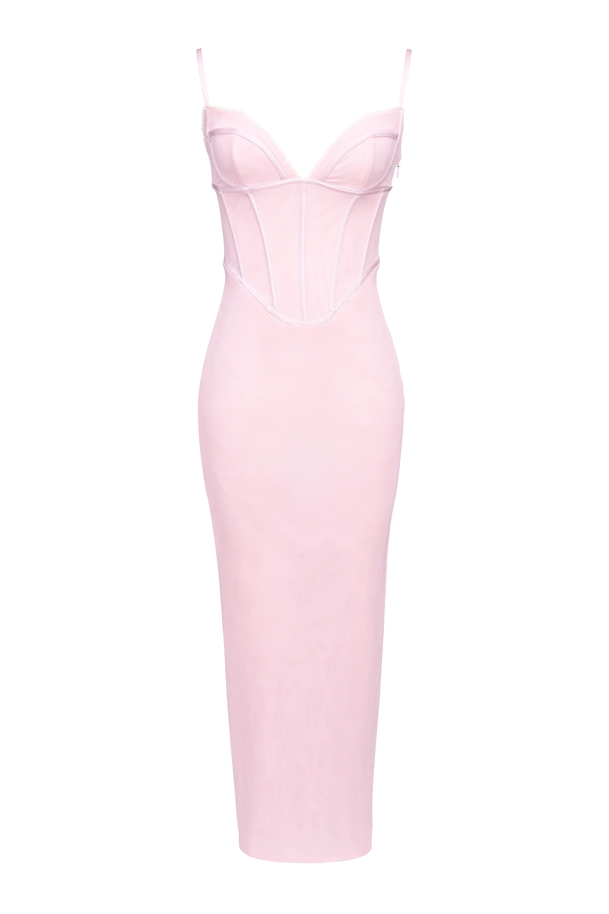 pink mesh bodycon maxi dress