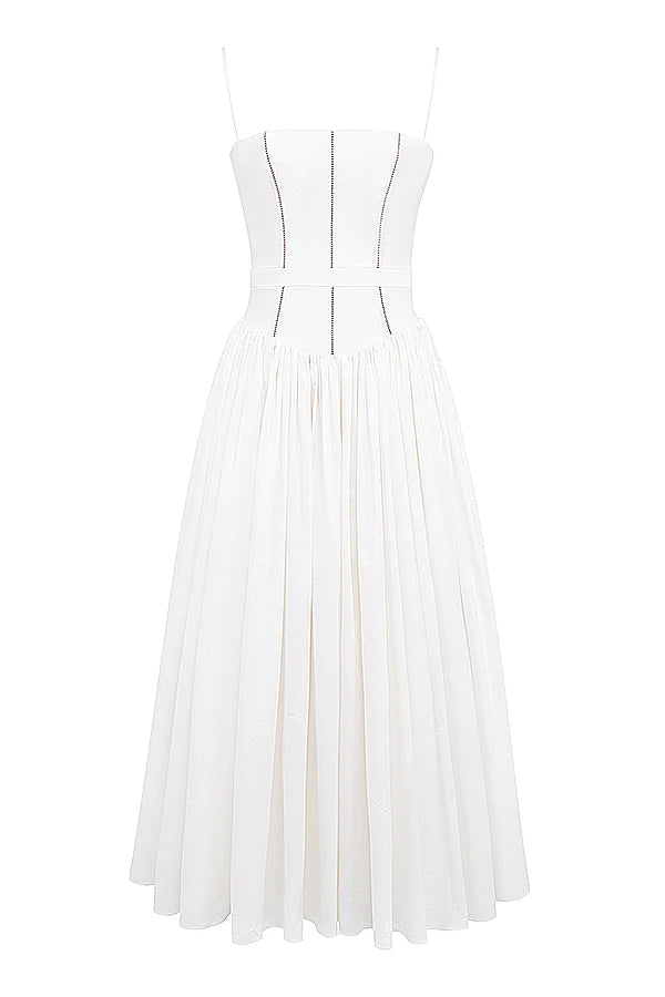 white cotton maxi sundress