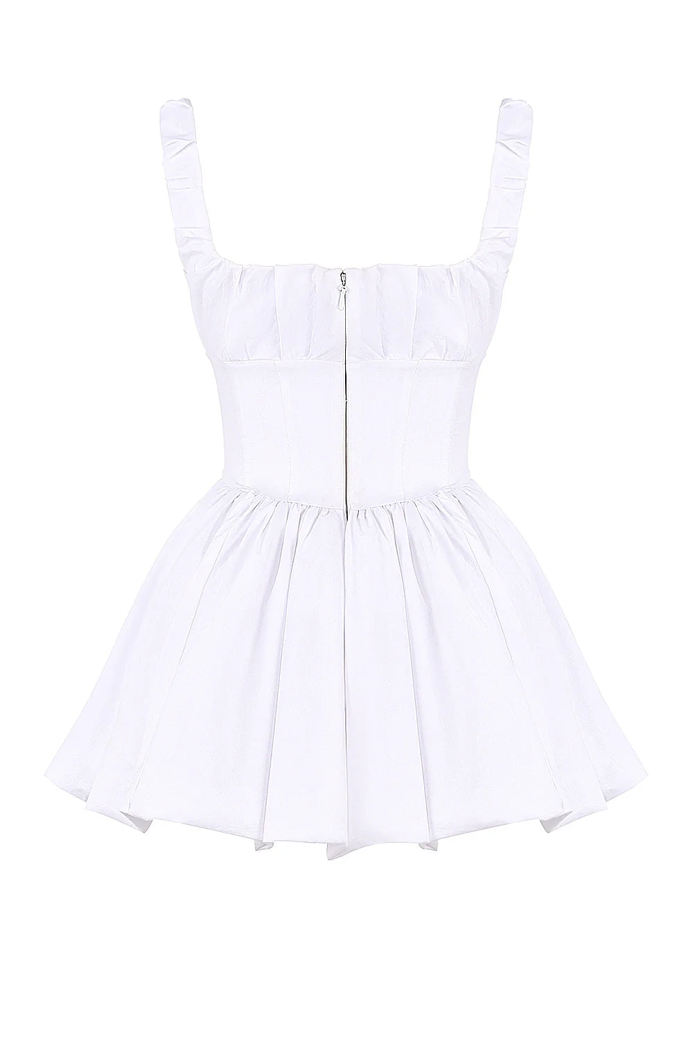 white cotton tulle mini dress