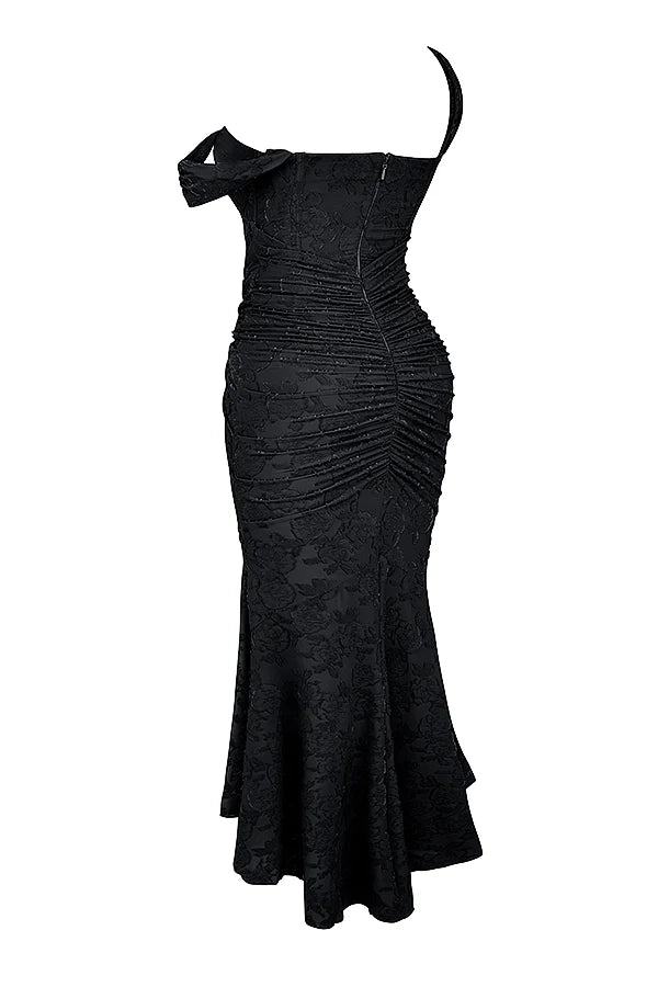 black floral maxi dress