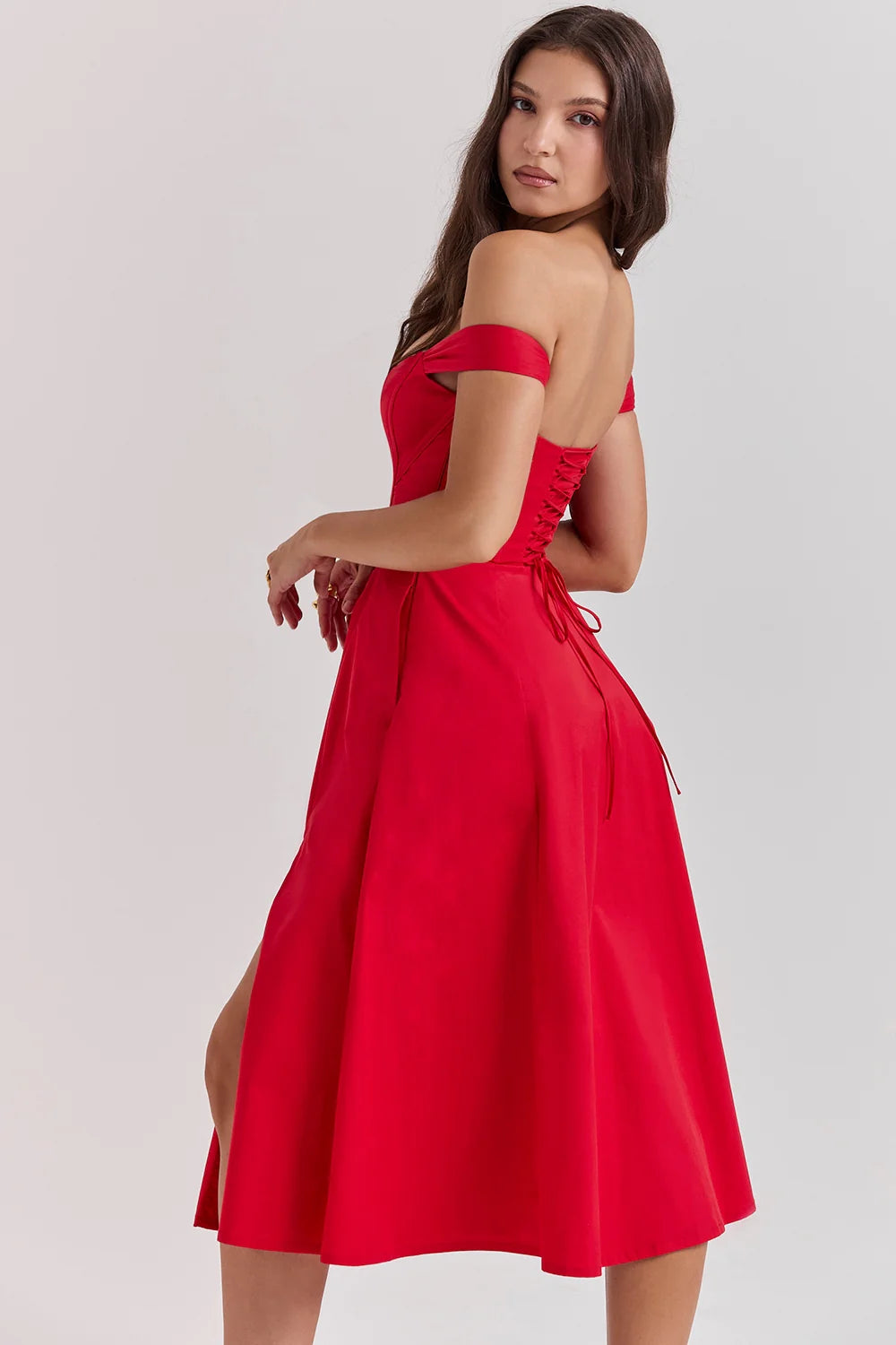 scarlet midi sundress